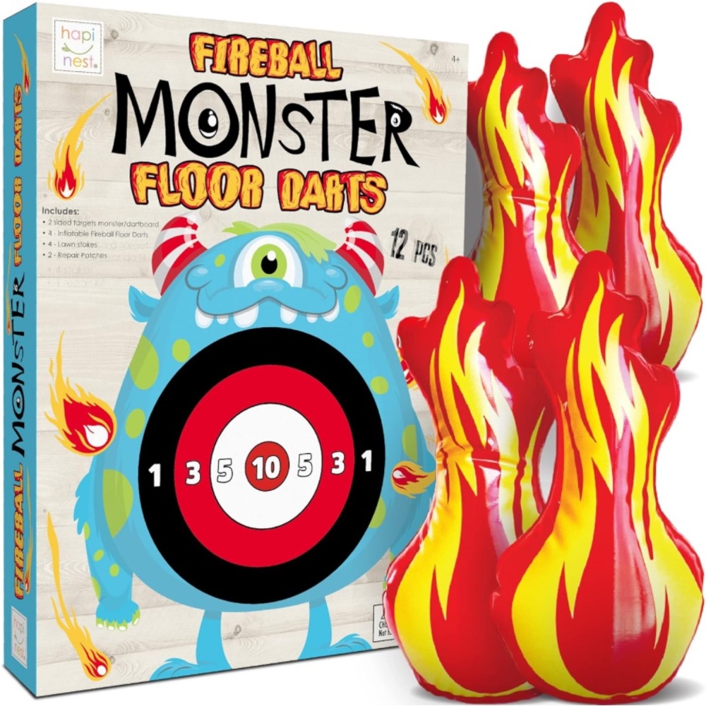Hapinest Fireball Monster Floor Darts Indoor Outdoor..(NWT)